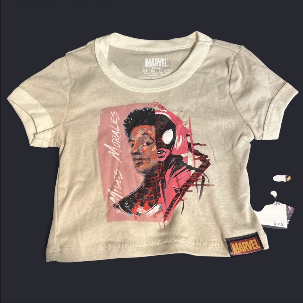 Marvel Cream Short Sleeve Tee with Retro Graphic